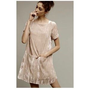 Anthropologie Floreat Crushed Velvet Shift Dress